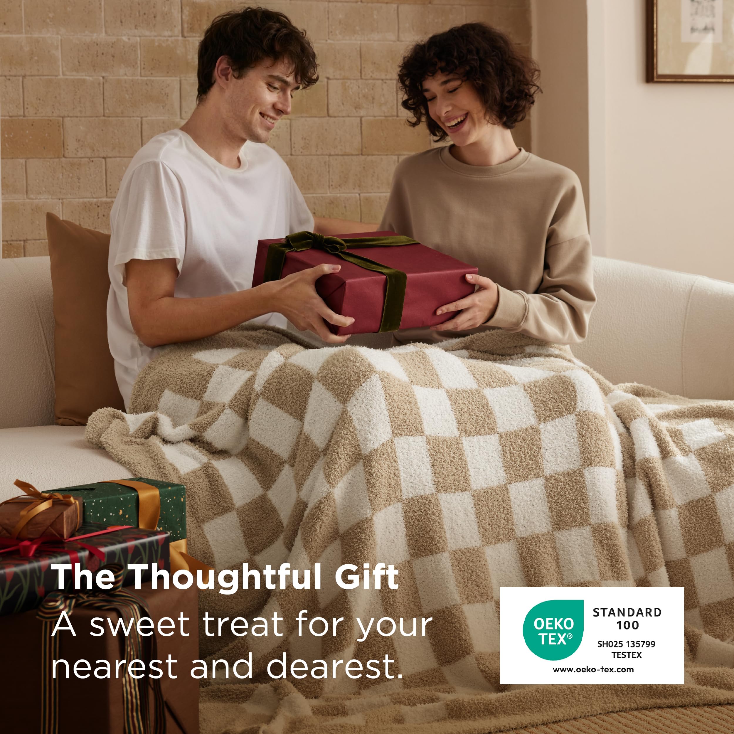 Bedsure GentleSoft knit blanket closeup highlights fluffy microfiber and premium softness