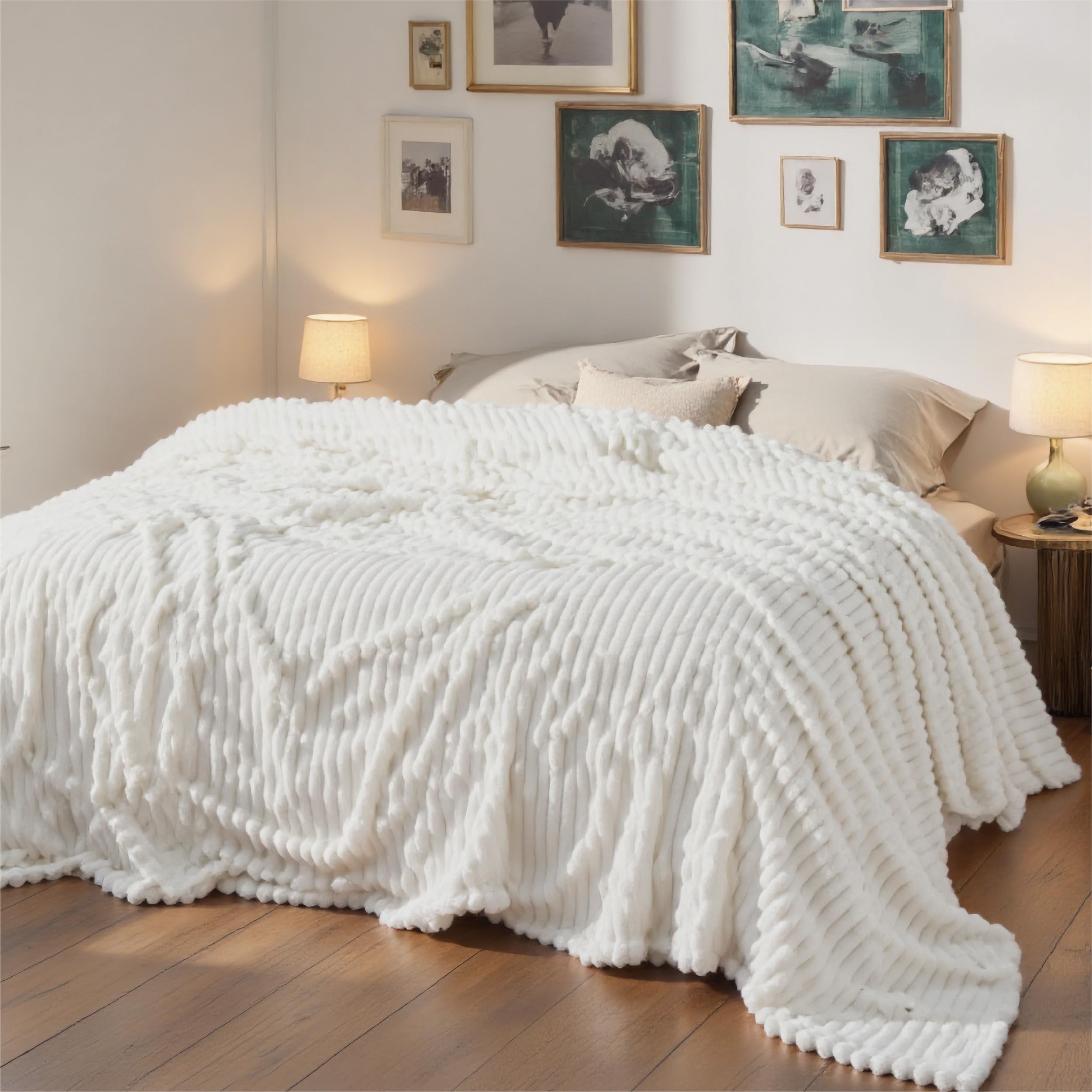 Bedsure GentleSoft blanket showing generous 120x120 inches coverage