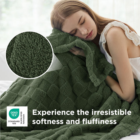 Bedsure GentleSoft throw draped on bed for instant warmth and softness