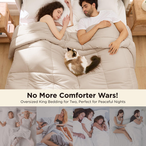 Bedsure gentleSoft polyester fill offers a soft, breathable feel.