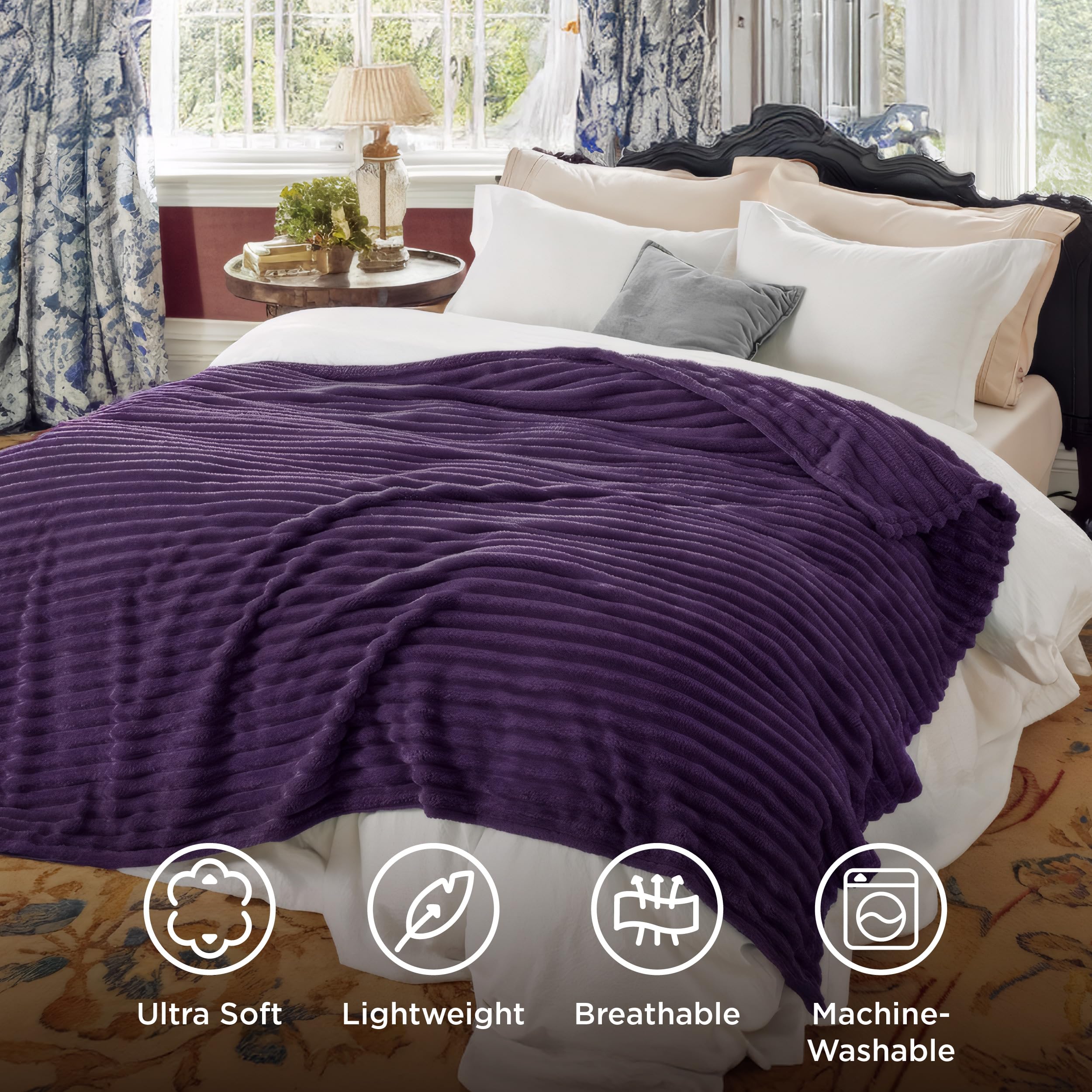 Bedsure blanket warm yet lightweight design provides cuddly warmth without bulk