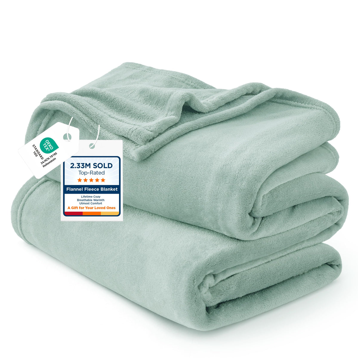 Bedsure GentleSoft sage green blanket folded for display and all-season warmth