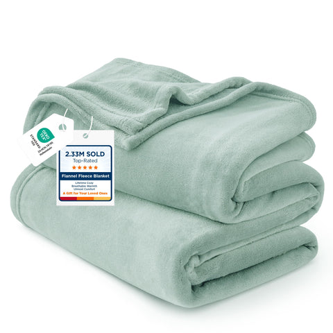 Bedsure GentleSoft sage green blanket folded for display and all-season warmth