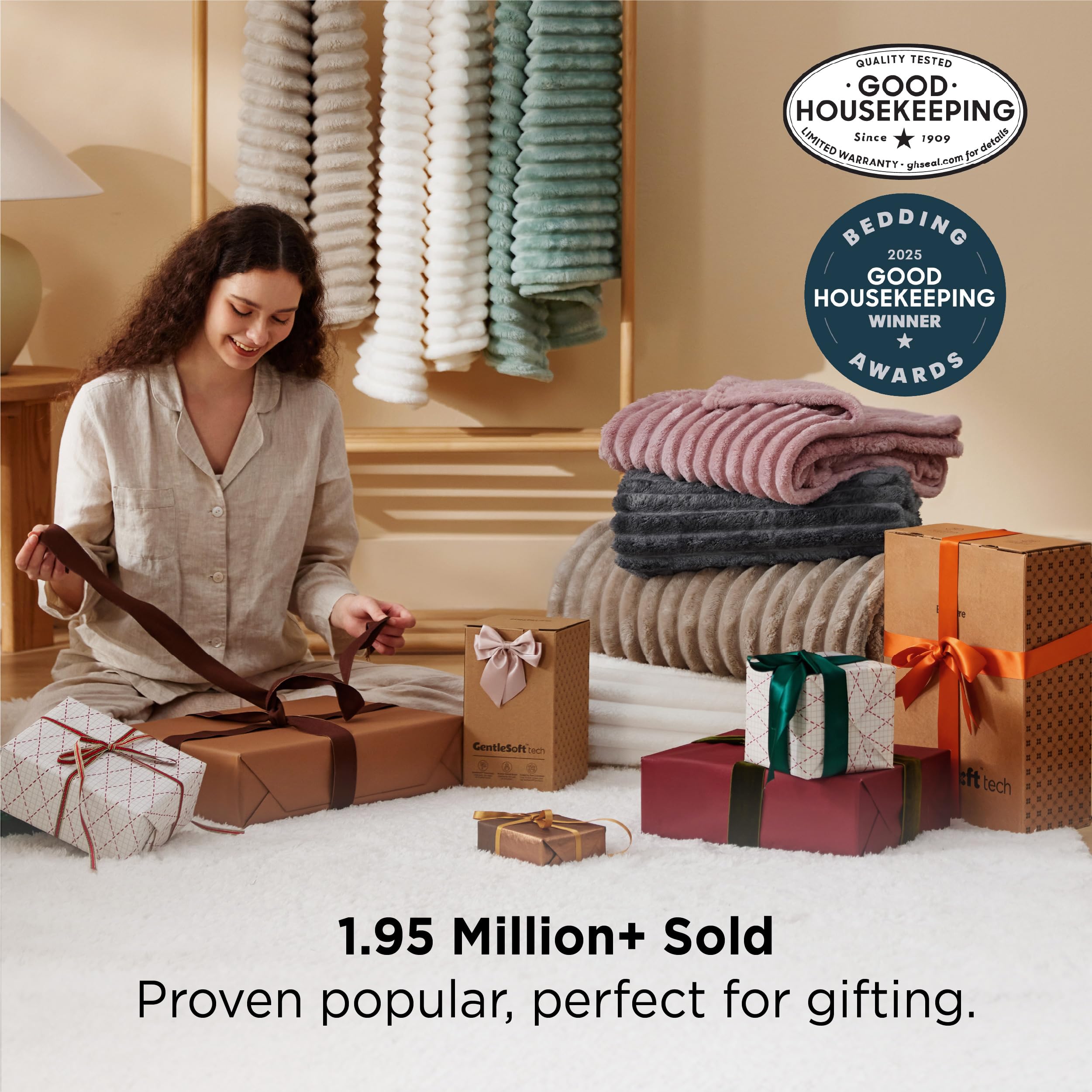 Bedsure GentleSoft sage green throw color stays vibrant after washing