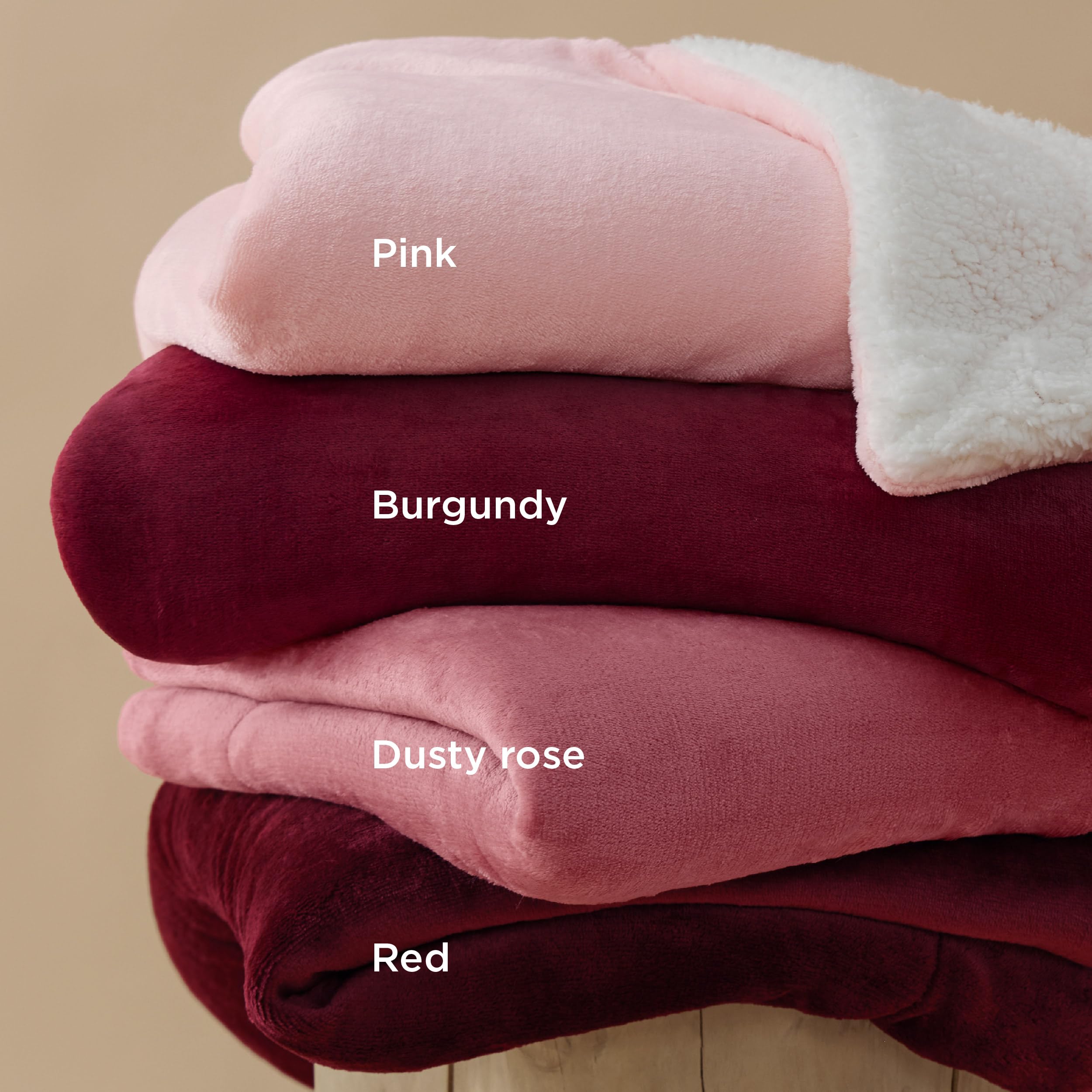 Bedsure GentleSoft Sherpa Blanket back sherpa detail showing double-sided comfort