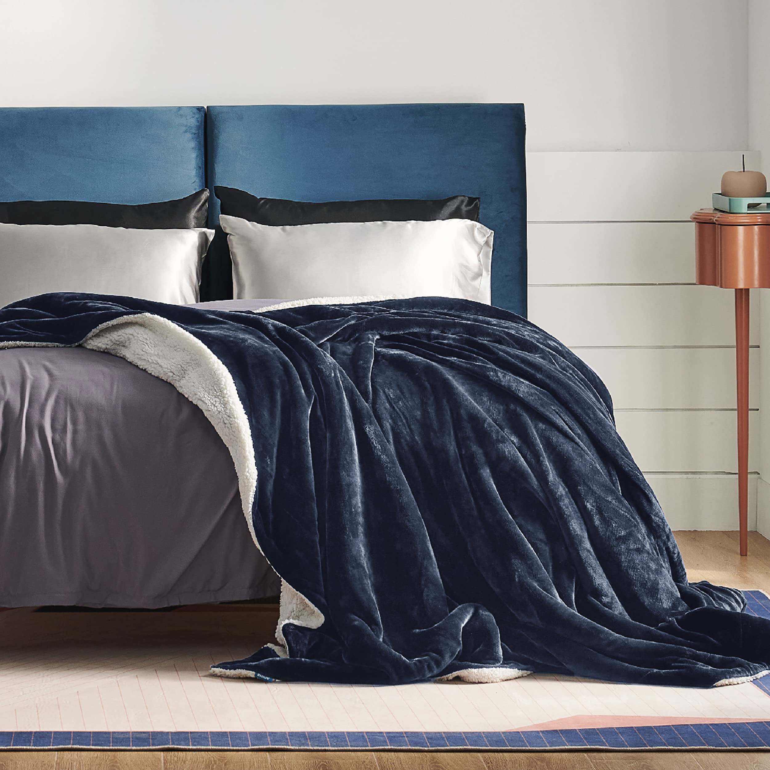 Bedsure GentleSoft Sherpa blanket on couch invites cozy evenings
