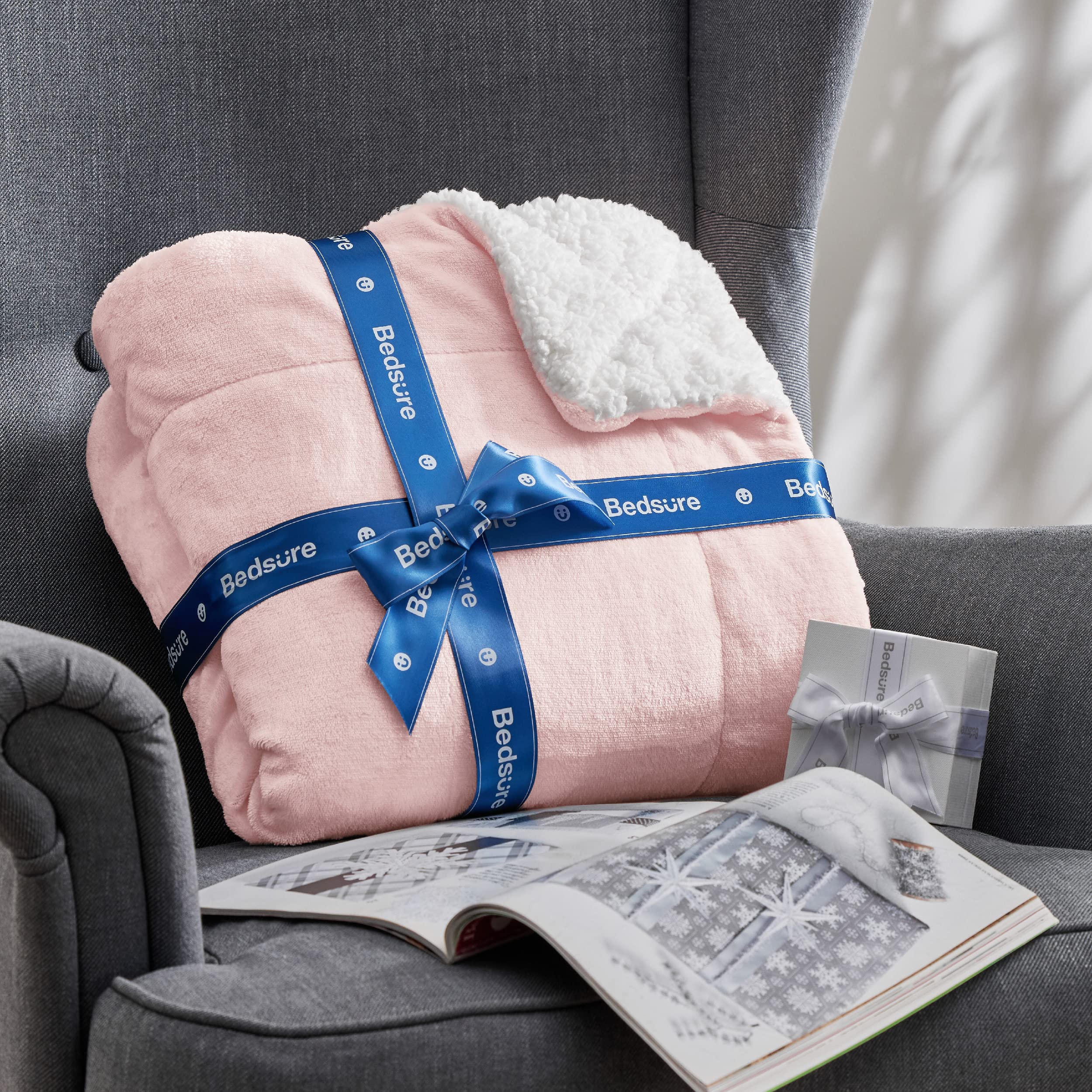 Bedsure GentleSoft Sherpa Blanket pink decor accent enhancing room ambiance