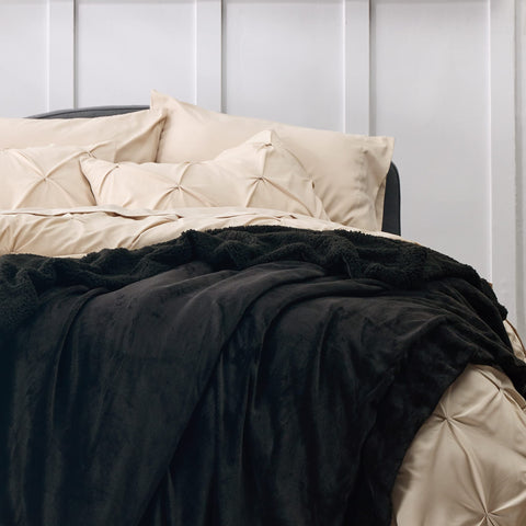 Bedsure GentleSoft Sherpa closeup emphasizes luxurious reverse warmth