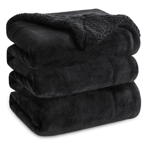 Bedsure GentleSoft Sherpa fleece blanket top view for cozy warmth