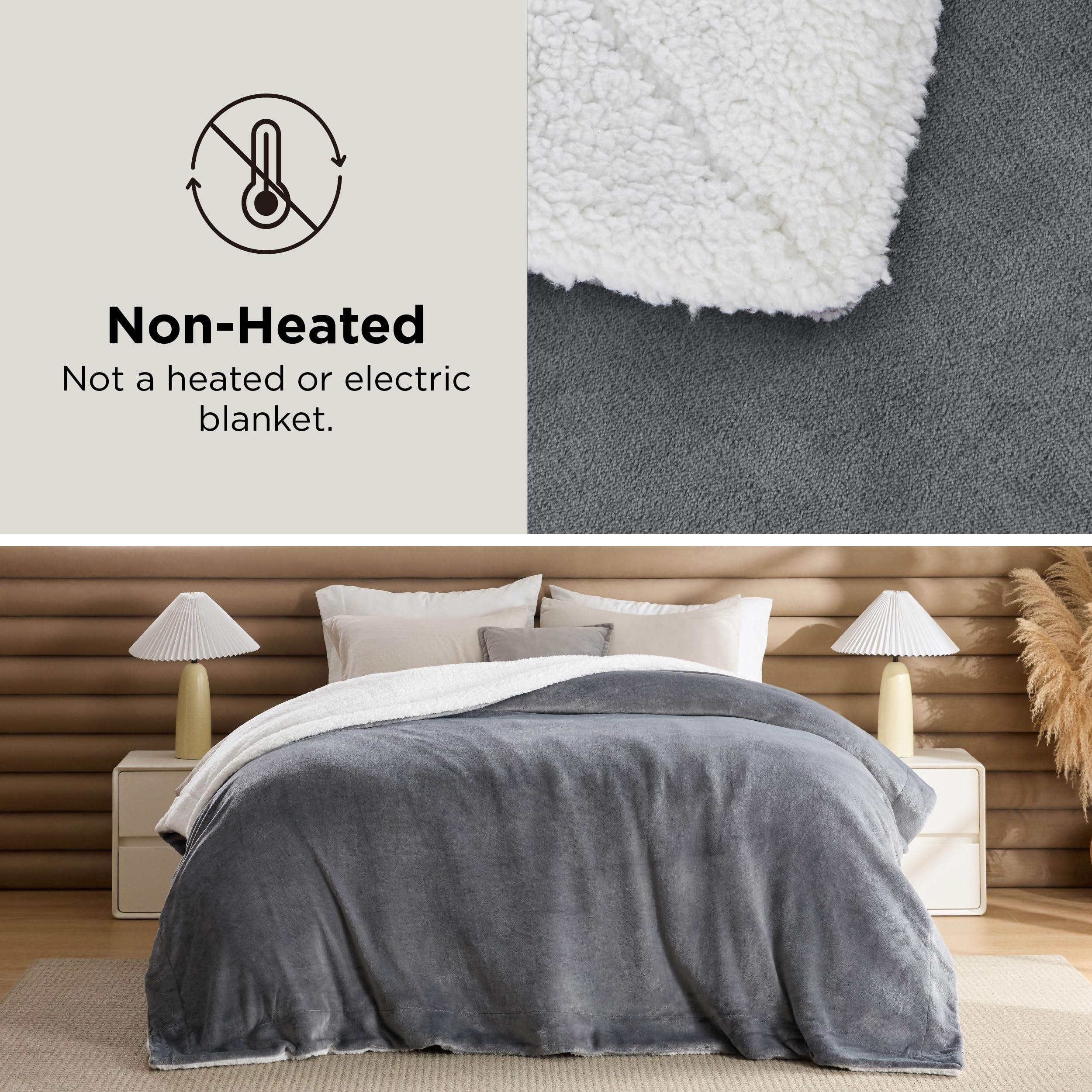 Bedsure GentleSoft Sherpa blanket back softness highlights two-sided comfort year-round