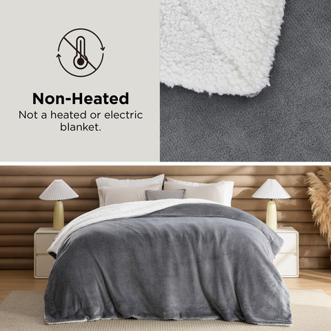 Bedsure GentleSoft Sherpa blanket back softness highlights two-sided comfort year-round