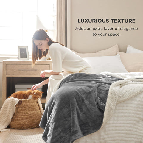 Bedsure GentleSoft Sherpa blanket folded for gifting or storage