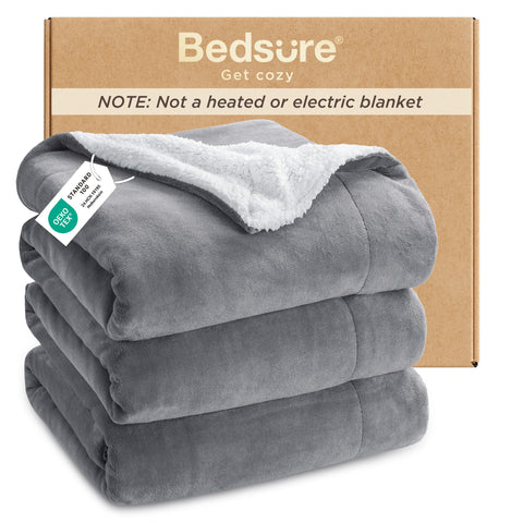 Bedsure GentleSoft Sherpa blanket top texture shows plush warmth for cozy nights
