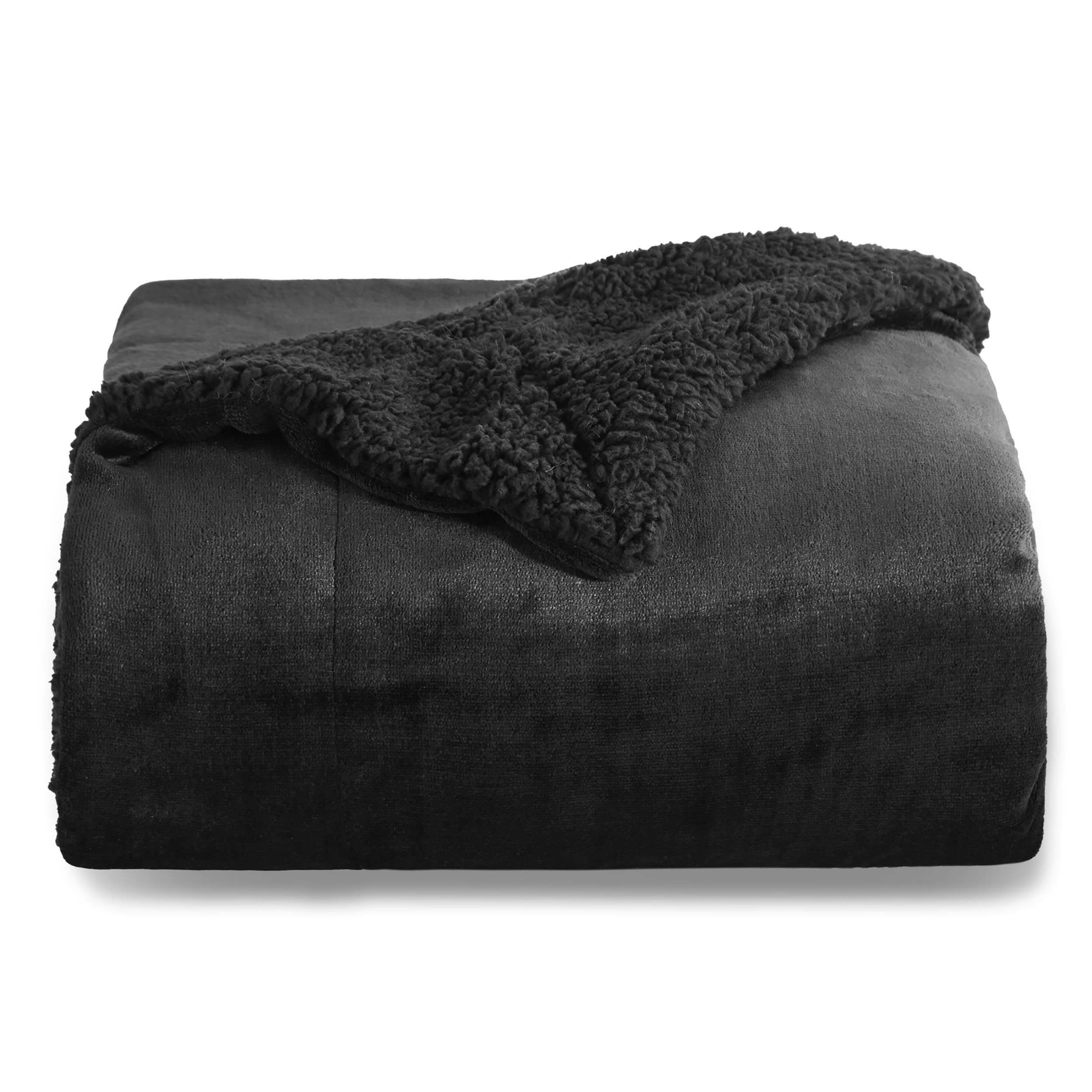 Bedsure GentleSoft Sherpa Fleece twin blanket top view for cozy warmth
