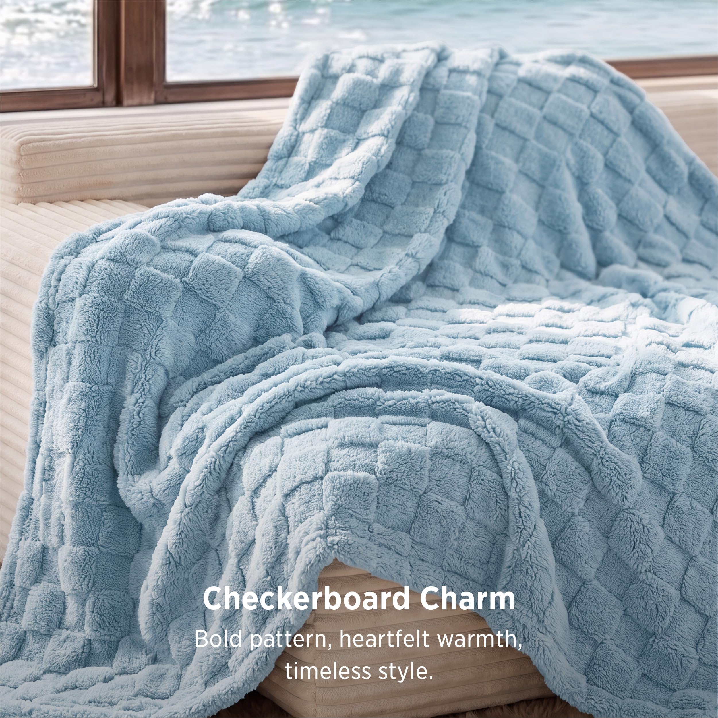 Bedsure GentleSoft soft fleece texture emphasizes plush comfort and year-round use.