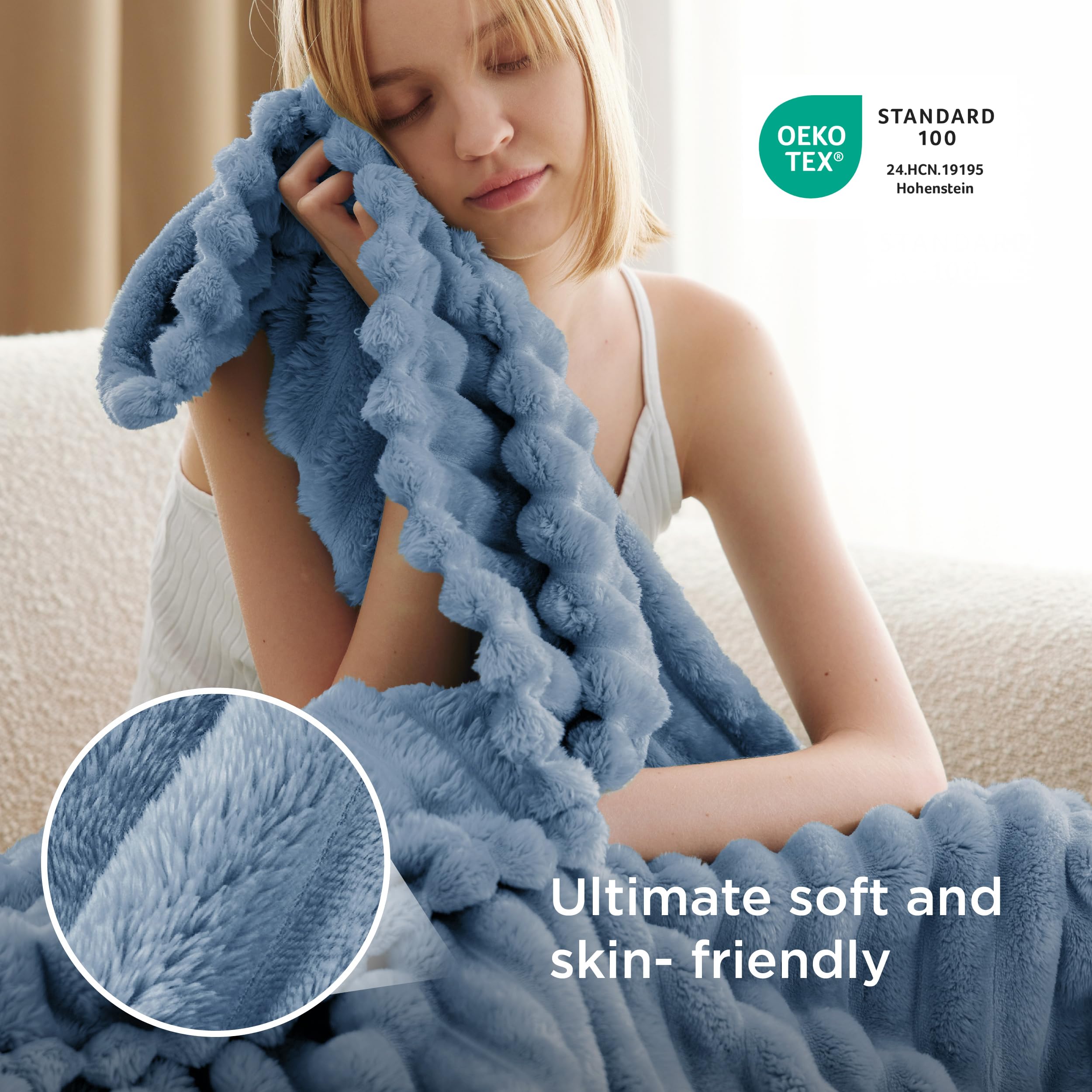 Bedsure GentleSoft throw blanket on couch ideal for relaxed evenings.