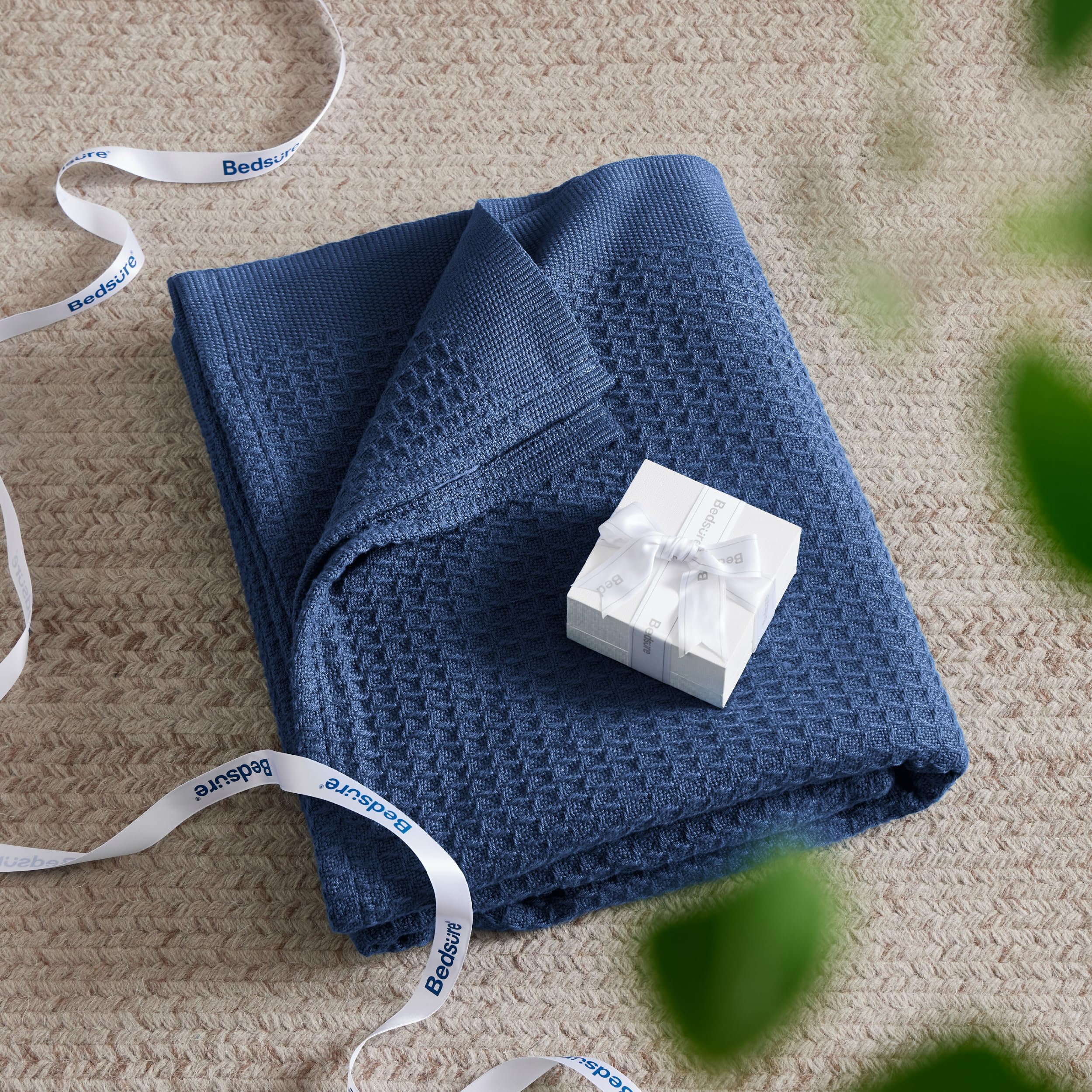 Bedsure Gentlesoft waffle texture adds stylish bedroom accent