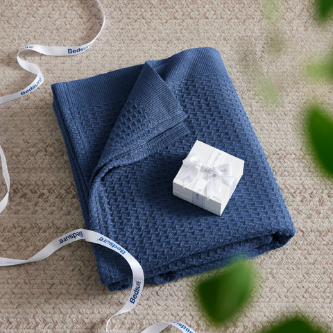 Bedsure Gentlesoft waffle texture adds stylish bedroom accent