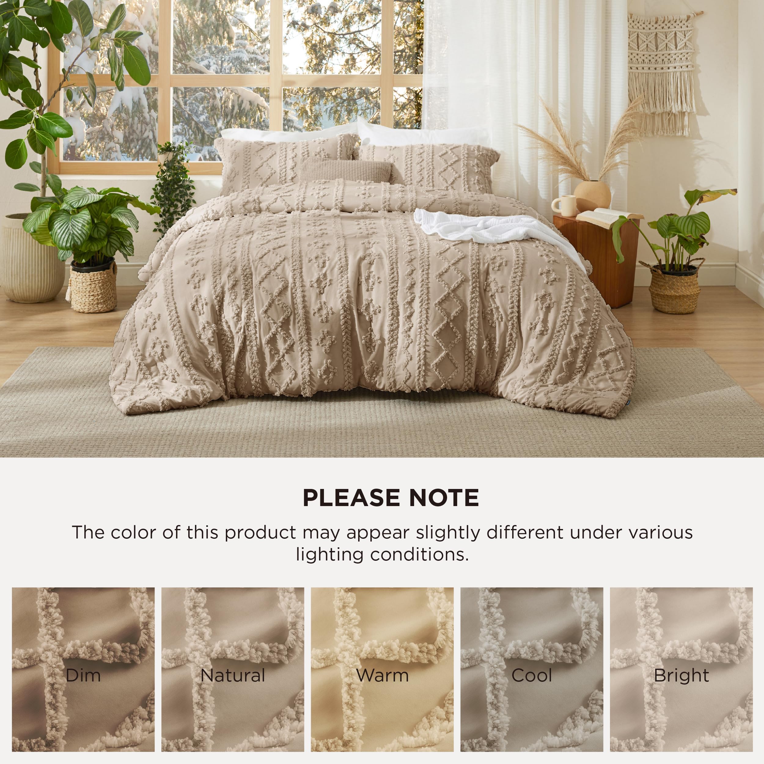 Bedsure gift-ready boho bedding set queen khaki packaging suggests thoughtful present