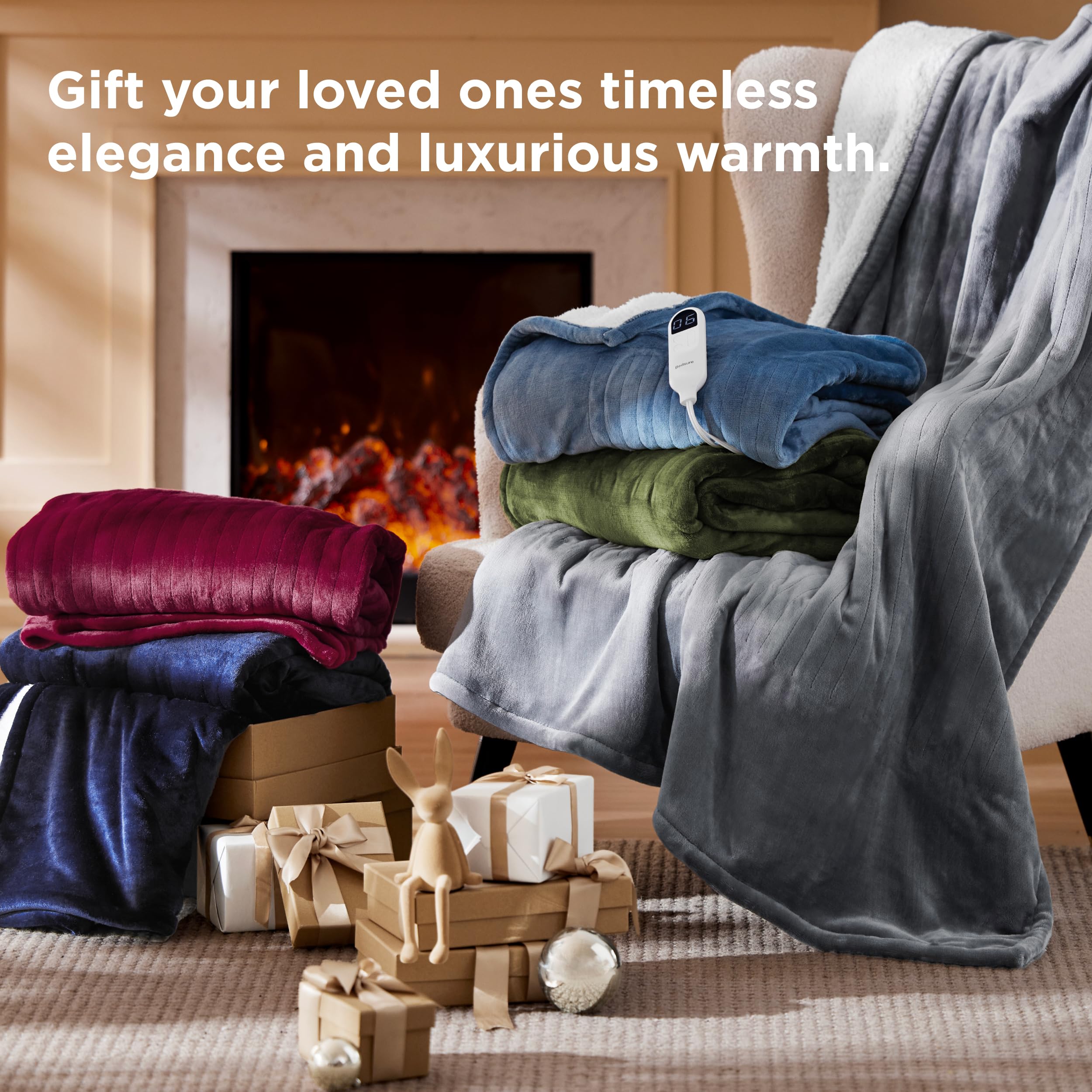 Bedsure gift-ready heated throw ideal for cozy nights at home