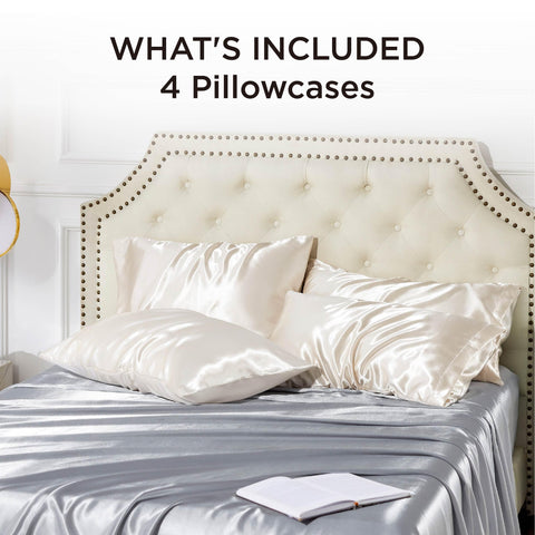 Bedsure gift-ready satin pillowcase set in beige for gifting occasions