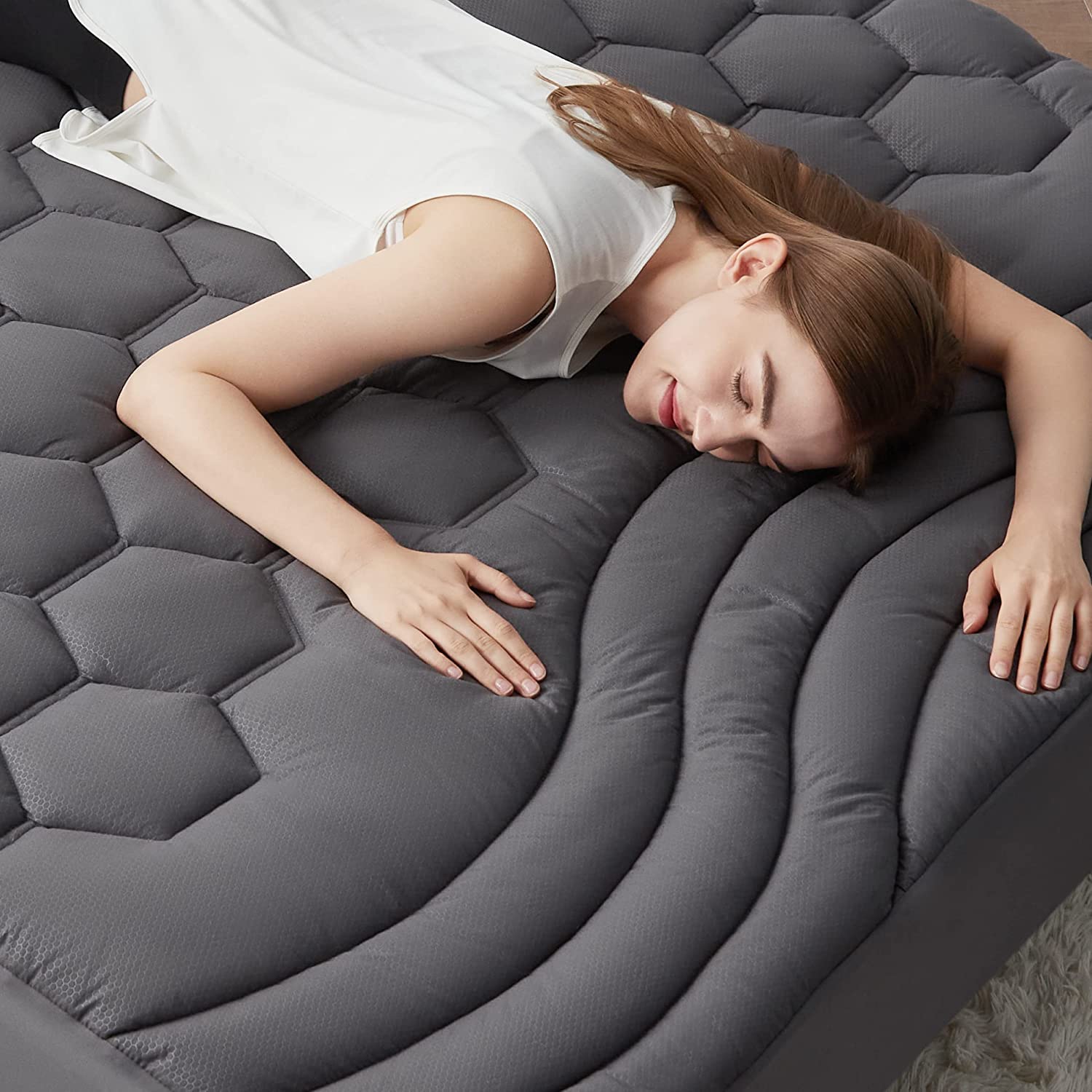 Bedsure dorm-room-ready protector adds softness and longevity to college mattresses.