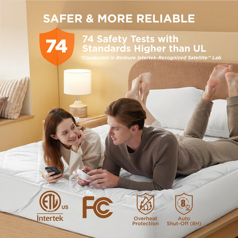 Bedsure brushed fabric provides soft, cozy touch on the mattress pad.