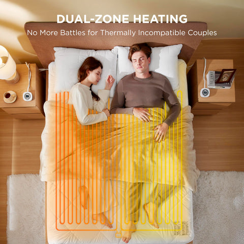 Bedsure heated pad featuring dual controllers for separate side comfort.