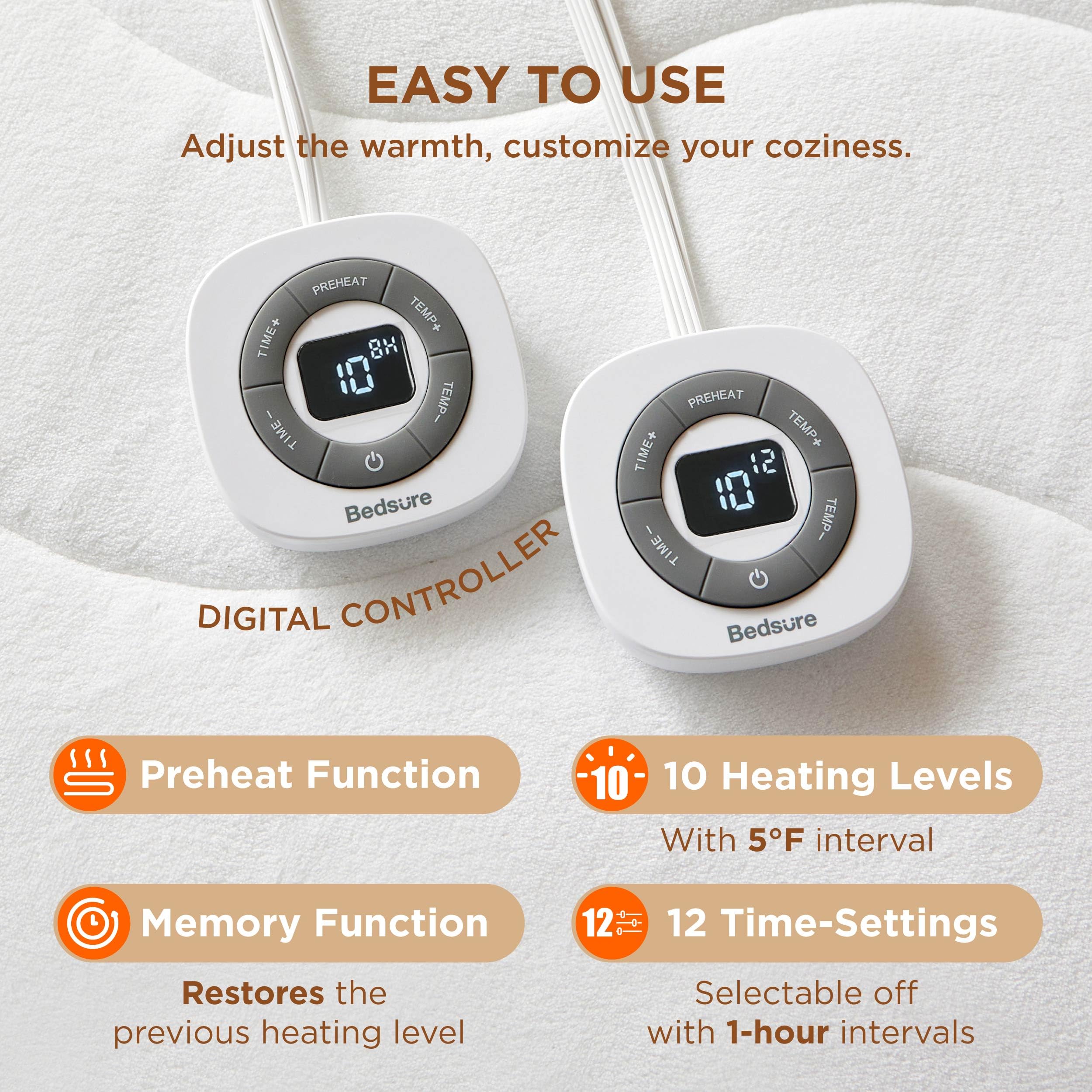 Bedsure memory function returns to your previous temperature for seamless warmth.