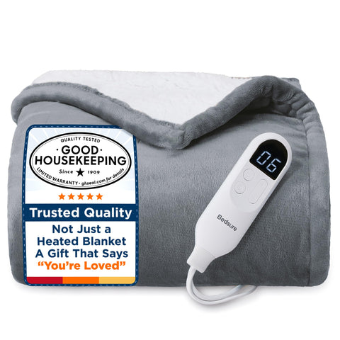 Bedsure heated throw with soft flannel top delivers cozy warmth on chilly evenings