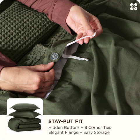 Bedsure hidden button closure with spare button included