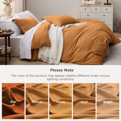 Bedsure Honey Ginger bed setup on a king bed showcases versatile decor