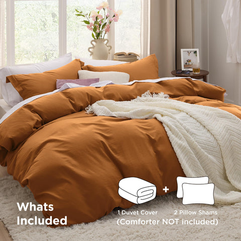 Bedsure Honey Ginger pillow shams set with coordinated look