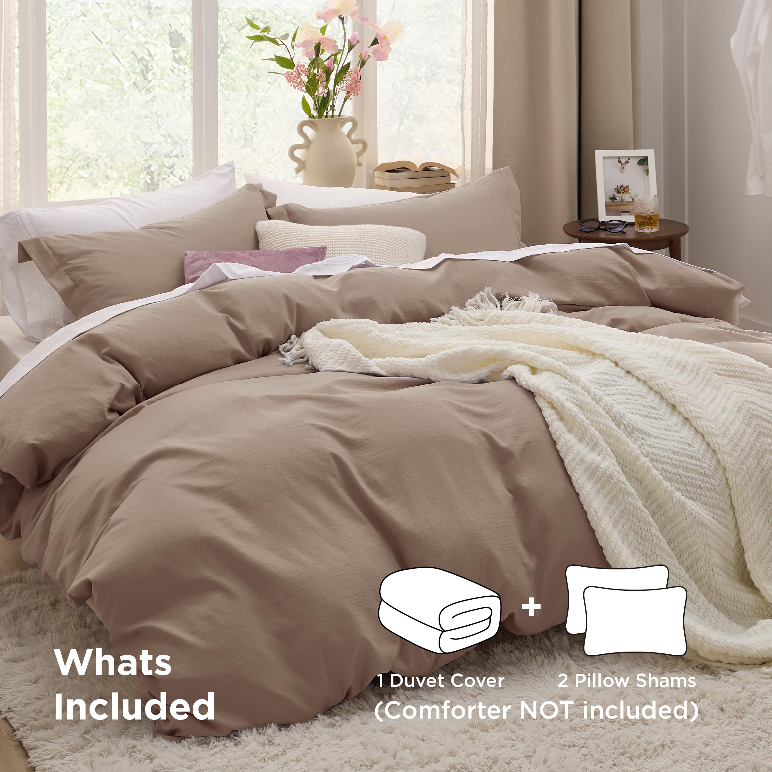 Bedsure duvet cover closeup showing plush, breathable texture for restful sleep.