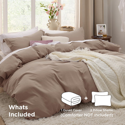 Bedsure duvet cover closeup showing plush, breathable texture for restful sleep.