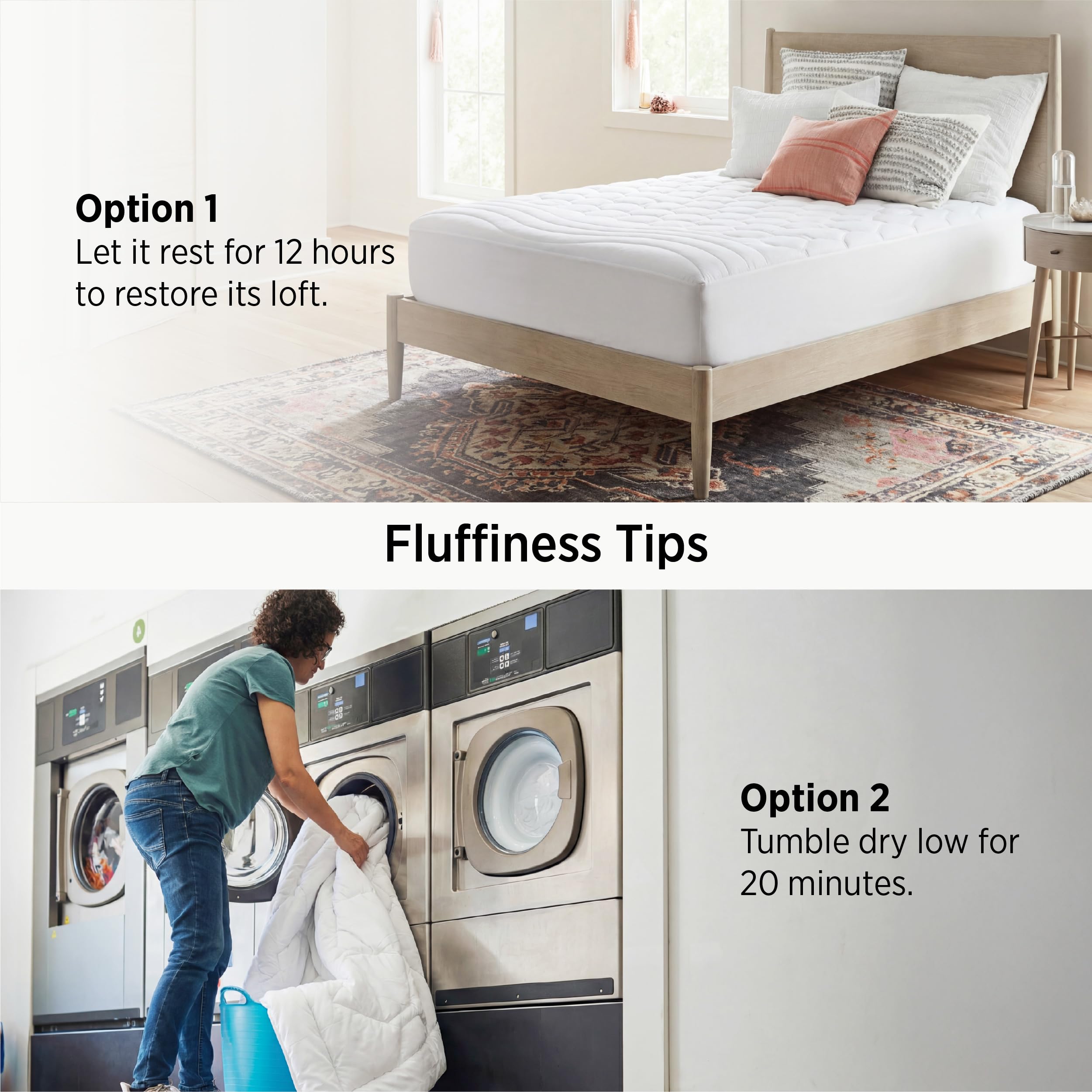 Bedsure durable stitching visible on the mattress pad.