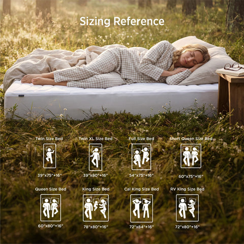 Bedsure white king mattress pad on a clean sleep surface.