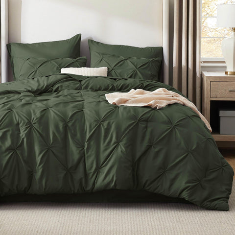 Bedsure olive green bedroom ambience showcases refined décor.