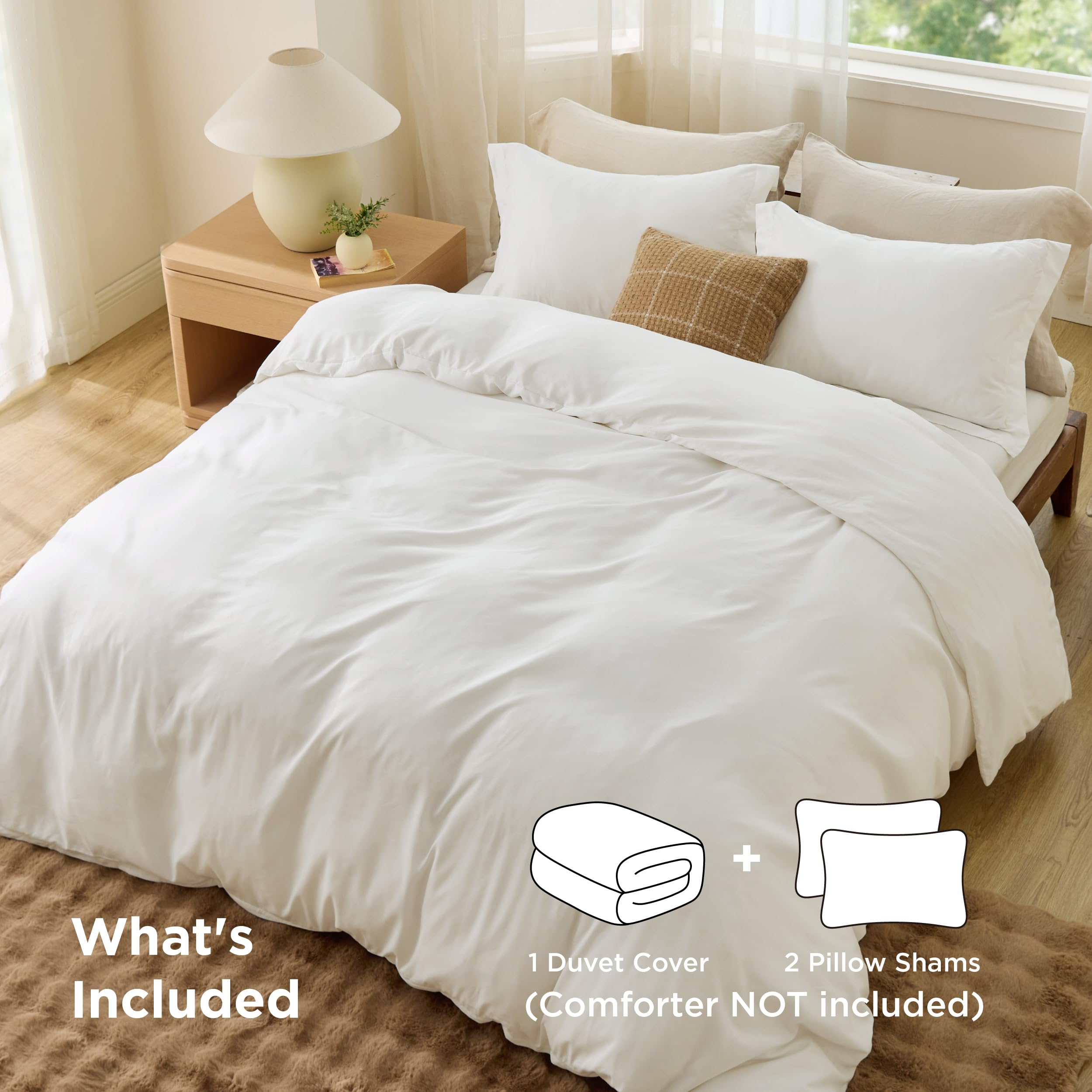Bedsure king pillow sham set complements the Bedding for a tidy look
