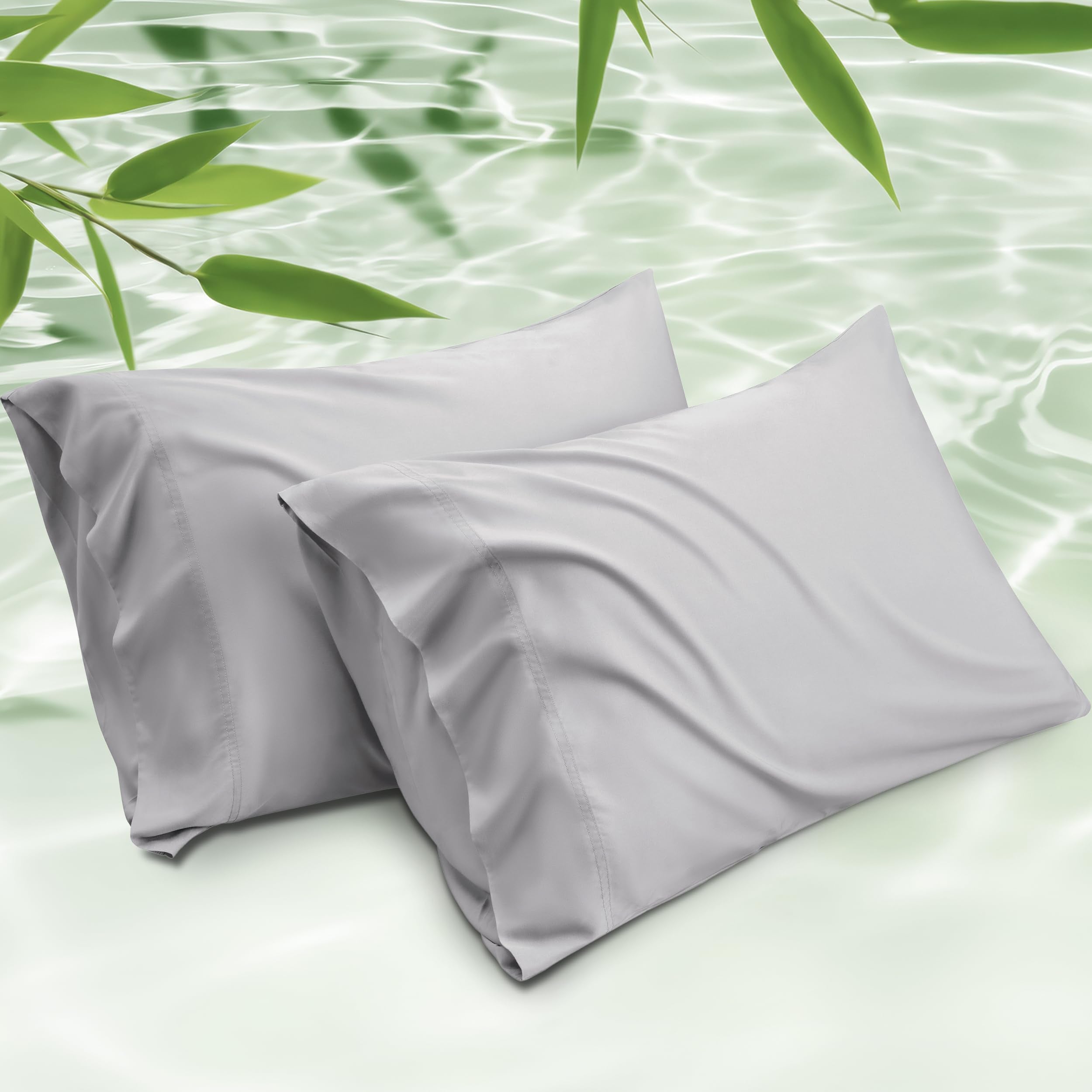 Bedsure king cooling pillowcase in light grey for hot sleepers