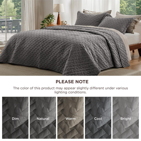 Bedsure king quilt in bedroom setup illustrates ready-to-use bedding set