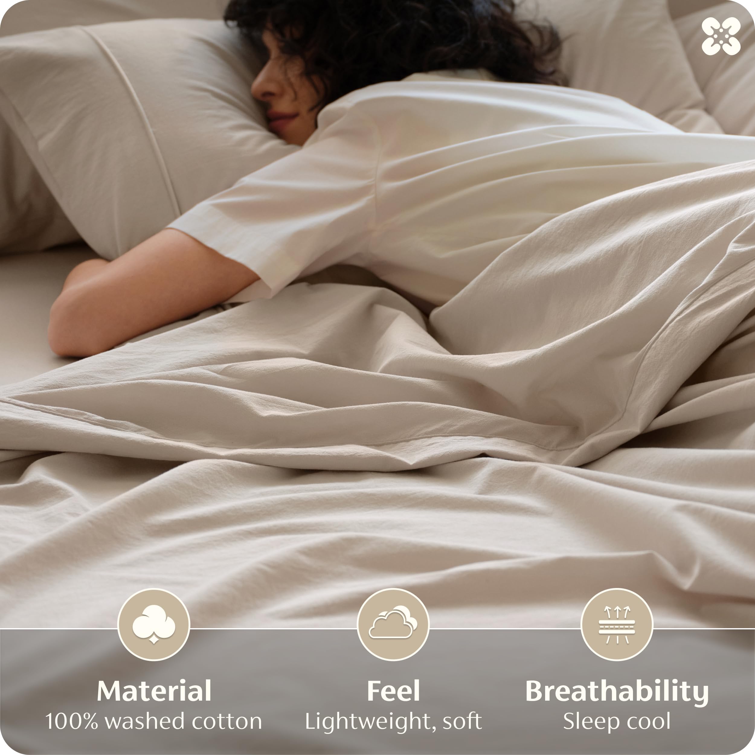 Bedsure king deep-pocket sheet demonstrates stay-in-place elastic edging during sleep.