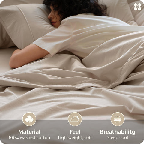 Bedsure king deep-pocket sheet demonstrates stay-in-place elastic edging during sleep.