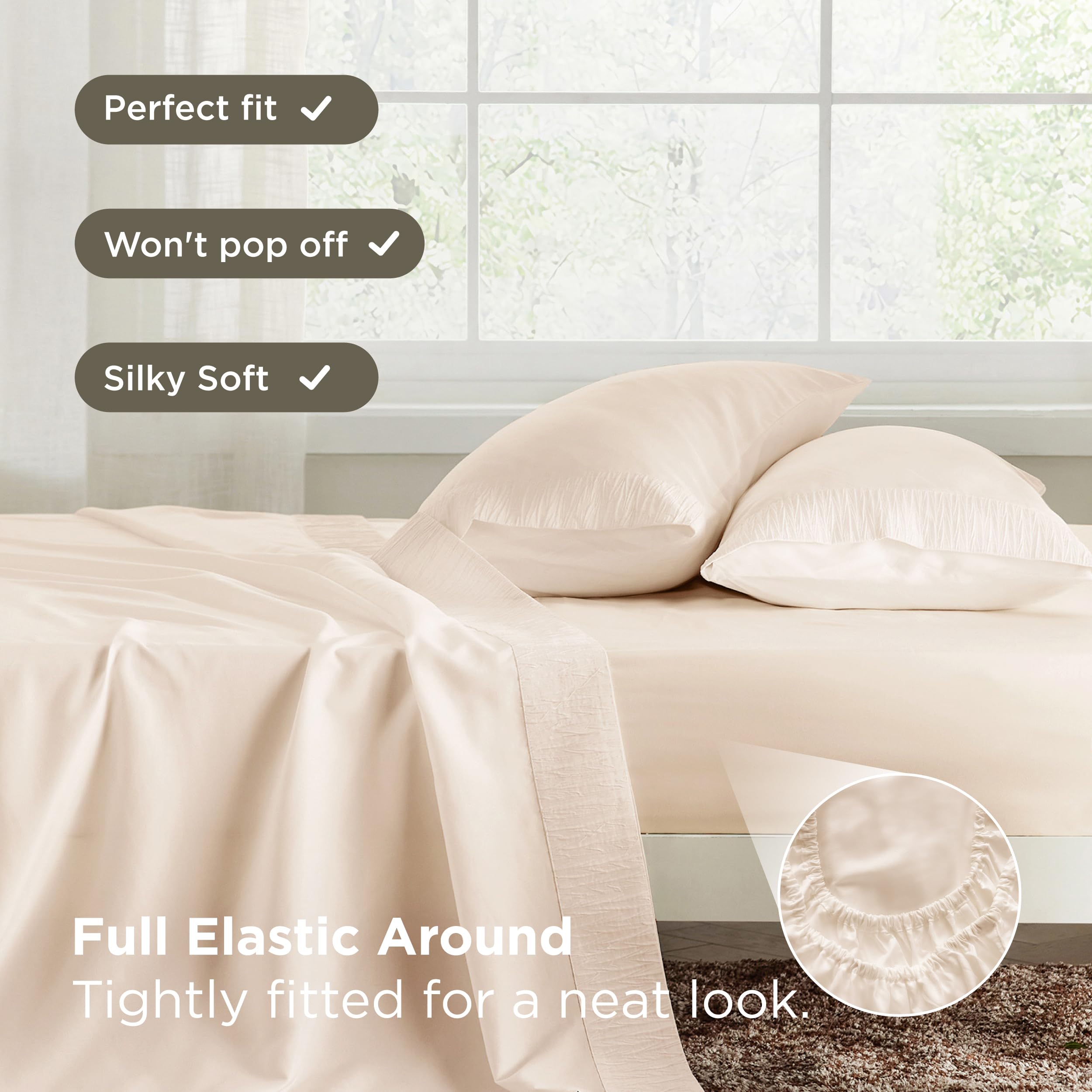 Bedsure oversized pillowcase pocket design keeps pillows neatly contained.