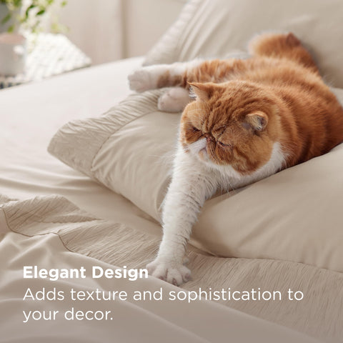 Bedsure king sheets set breathable microfiber texture for cool, comfortable sleep