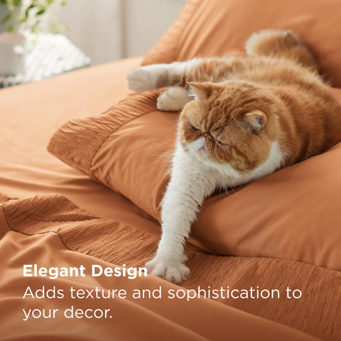Bedsure deep-pocket fit keeps sheets in place on thick mattresses.
