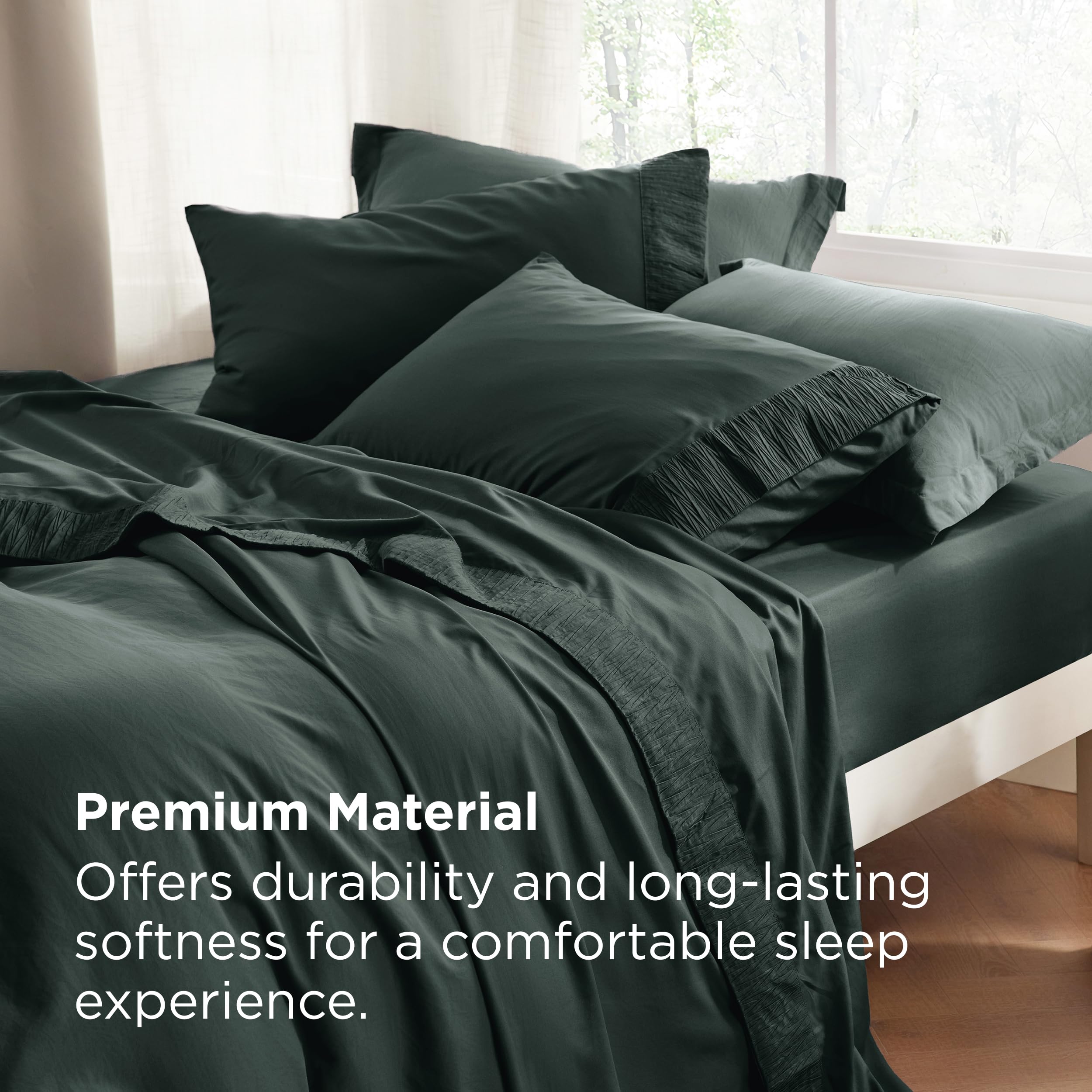 Bedsure forest green color stays vibrant after washing