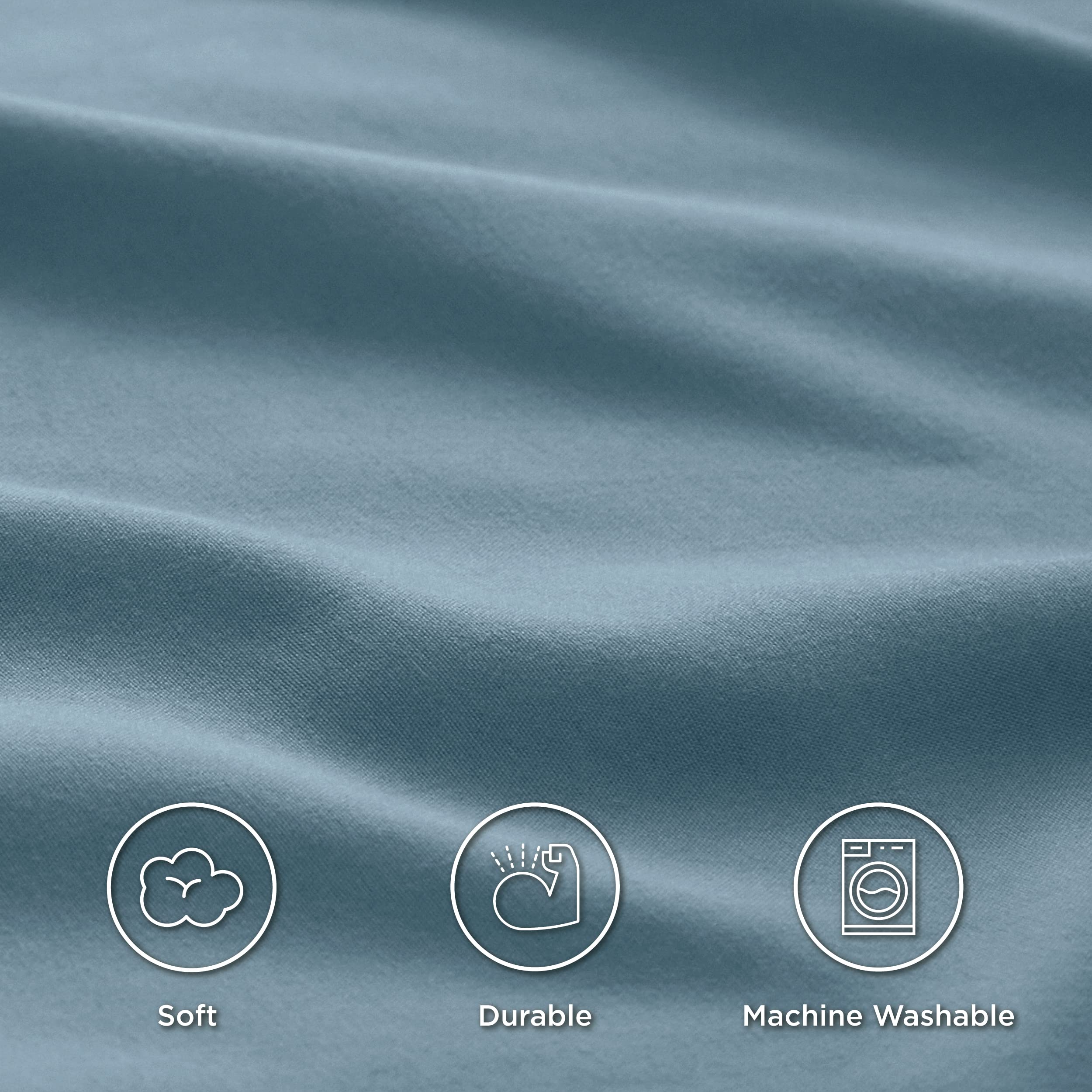 Bedsure mineral blue color brings a calm, hotel-inspired look to your bed