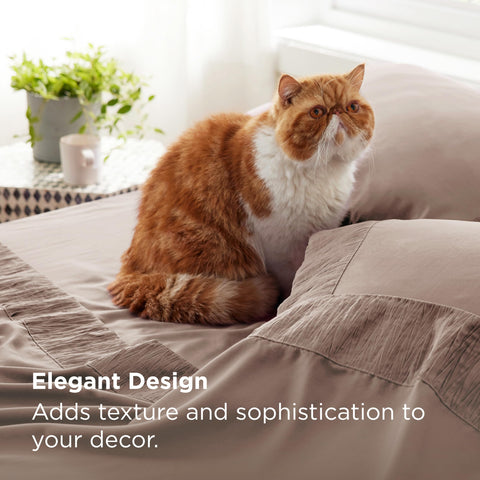 Bedsure king sheet set with oversized pillowcases that prevent pillows from poking out.