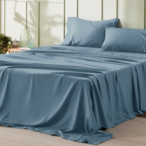 Bedsure king sheets set with ruched-hem pillowcases add elegant detail and cozy comfort
